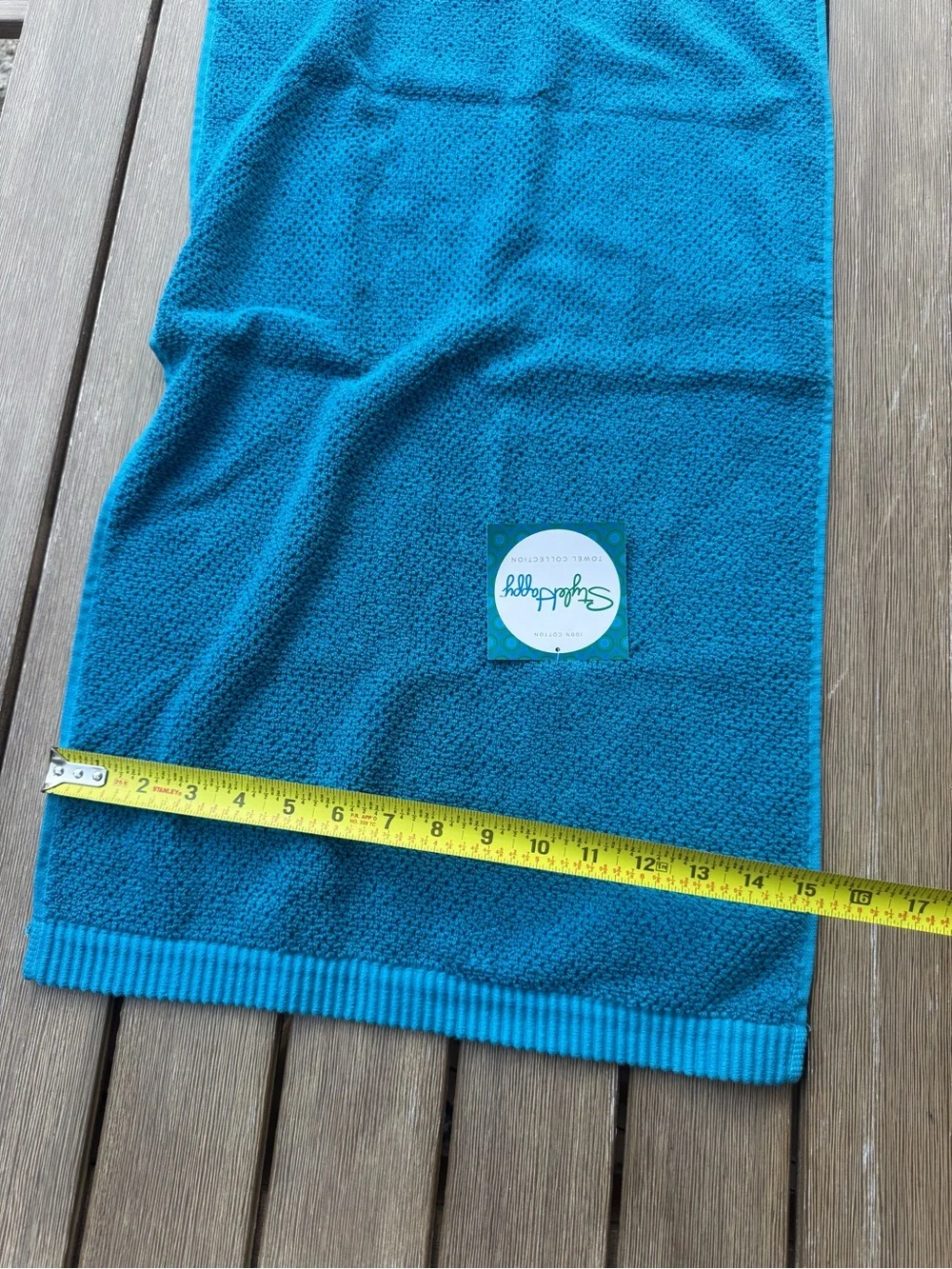 Style Happy Set of 3 Turquoise Blue 100% Cotton Hand Towels 16 x 27